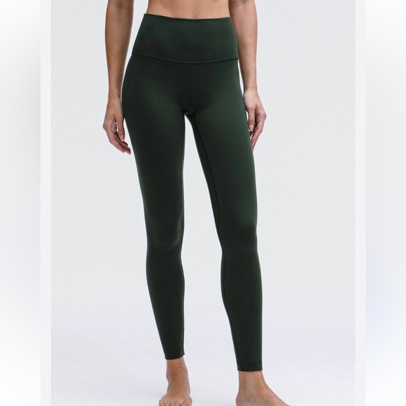 Lululemon Ready To Rulu Forest Green Soft Thick Fleece High-Rise Leggings Size 6 - Picture 1 of 8